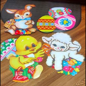 1983 vintage window Easter cutouts beistle